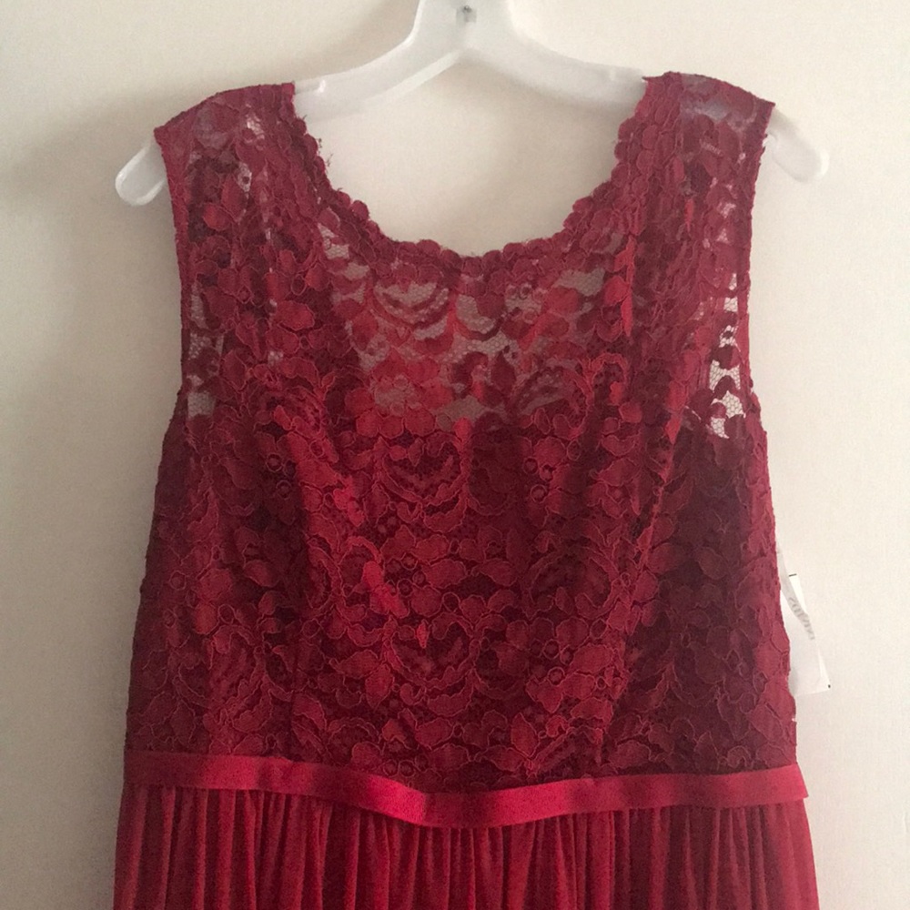 David’s Bridal gown in Apple Red
